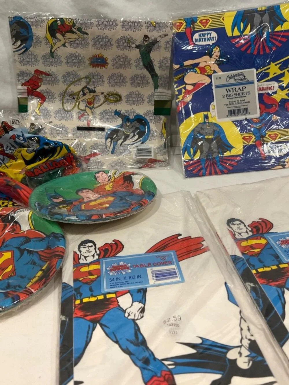 Batman Super Man Wonder Woman Birthday Party NEW Vintage 1980s